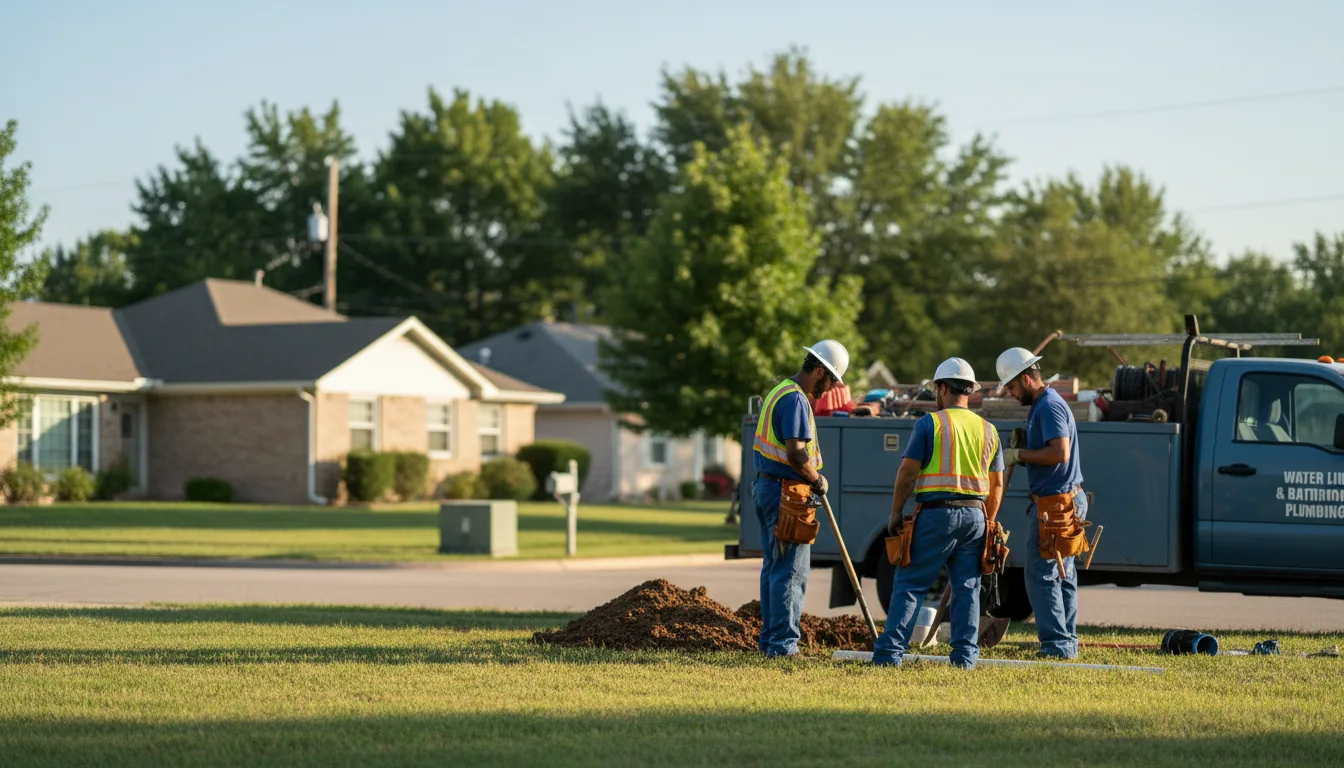 Residential water line and bathroom plumbing service in El Indio, TX
